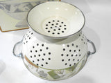 🌿NEW Corelle TEXTURED LEAVES 3-Qt COLANDER Porcelain /Stainless Steel Strainer