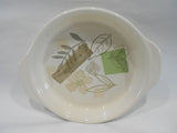 ❤️ HTF Corelle TEXTURED LEAVES PIE PLATE Sandstone Stoneware Handles Deep Dish
