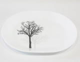 ❤️ Corelle TIMBER SHADOWS 12.25 x 10 SERVING PLATTER Plate *Black Grey Bare Trees