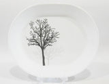 ❤️ Corelle TIMBER SHADOWS 12.25 x 10 SERVING PLATTER Plate *Black Grey Bare Trees