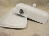 Corelle TIMBER SHADOWS Porcelain COVERED BUTTER DISH Silhouettes of Bare Trees