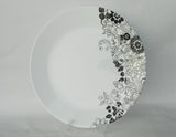 ❤️ NEW Corelle 10.25" UPTOWN GARDEN DINNER PLATE Black White Curling Blooms & Vines