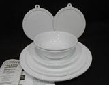 ❤️ NEW 10-pc WINTER FROST WHITE Dinnerware w/ Dinner Lunch Plates Bowls & Covers