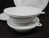 ❤️ NEW 10-pc WINTER FROST WHITE Dinnerware w/ Dinner Lunch Plates Bowls & Covers