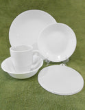 ❤️ NEW 30-pc Corelle WINTER FROST WHITE DINNERWARE SET w/ Mugs & Plastic Covers