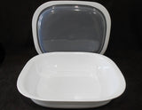 ❤️ Corningware SIMPLYLITE White 3-Qt OBLONG Casserole Bake Dish & Plastic Cover