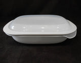 ❤️ Corningware SIMPLYLITE White 3-Qt OBLONG Casserole Bake Dish & Plastic Cover