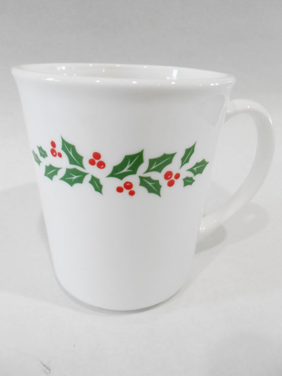 ❤️ NEW 1 Corning WINTER HOLLY 10-oz MUG Cup Red Green 1991 Christmas Holiday