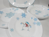 ❄️ 17-pc Corelle WINTER MAGIC Dinnerware Set *Christmas Holiday Snowman Blue Snowflakes