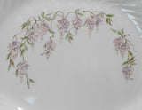 ❤️ Corelle WISTERIA 12x10 SERVING PLATTER Plate Light Purple Swirled Fluted Rim