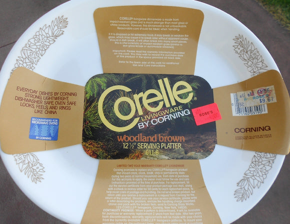 ❤️ NEW Corelle Corning WOODLAND BROWN 12.25x10 SERVING PLATTER Entree Plate