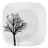 ❤️ 20-pc CORELLE Square TIMBER SHADOW DINNERWARE SET *Black Grey Bare Trees