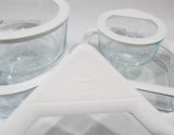 ❤️ 10-pc PYREX ULTIMATE Food Storage Container Set WHITE SILICONE & GLASS LIDS