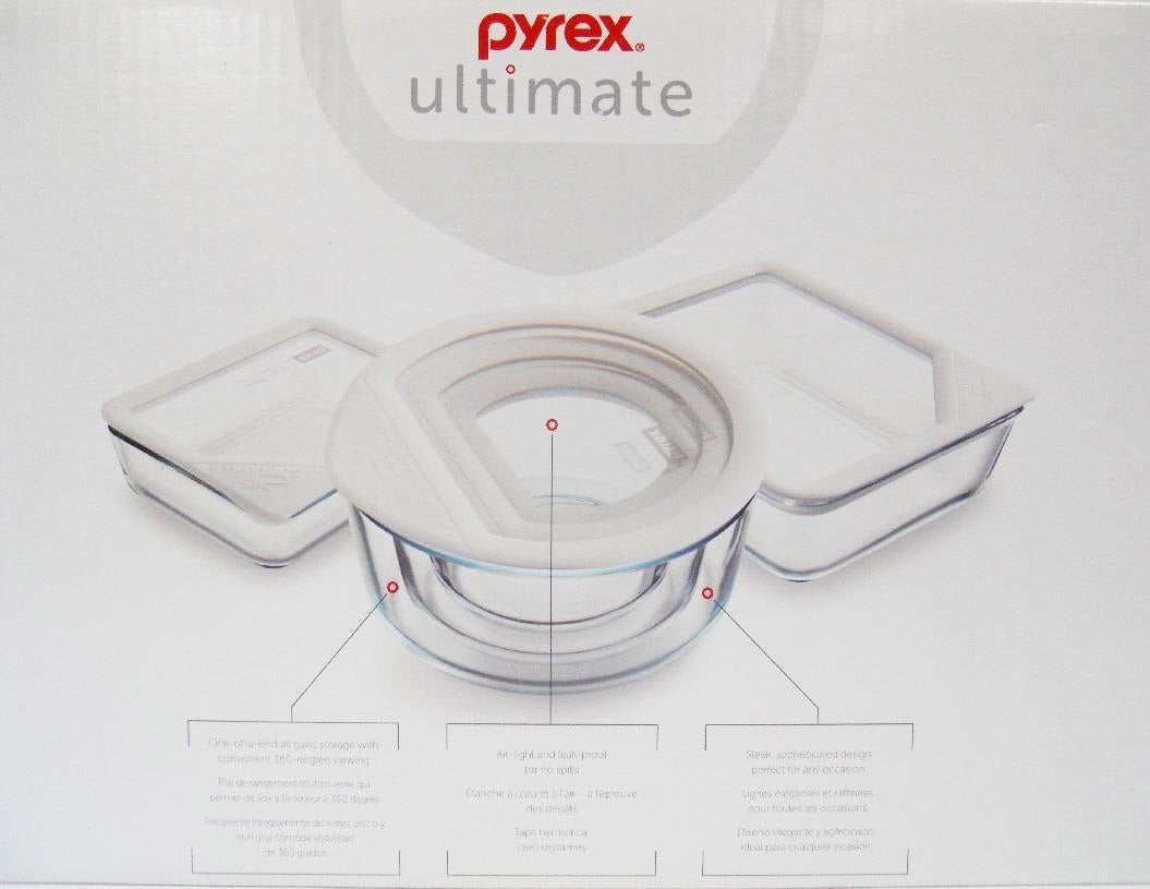 ❤️ 10-pc PYREX ULTIMATE Food Storage Container Set WHITE SILICONE & GL –  Tarlton Place