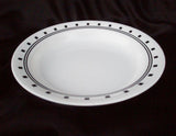 ❤️ Corelle CITY BLOCK 15-oz Flat RIMMED SOUP BOWL Pasta Stew 8 1/2 BLACK White