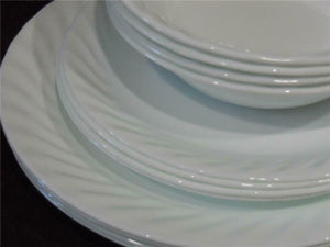 ❤️ 12-pc Corelle ENHANCEMENTS White DINNERWARE SET Dinner Lunch PLATE 18-oz BOWL