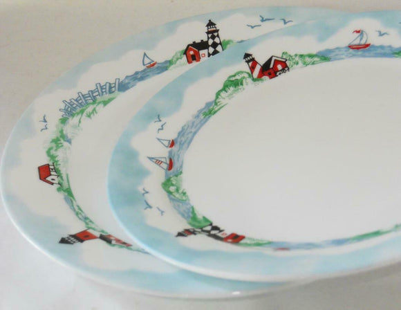 ❤️ EUC Corelle OUTER BANKS *Choose: DINNER or LUNCH PLATE Lighthouse Nautical Maritime Sea