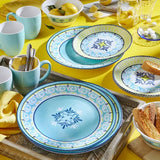 16-pc Corelle Signature SORRENTO DINNERWARE SET *Mediterranean Italy Turquoise Yellow