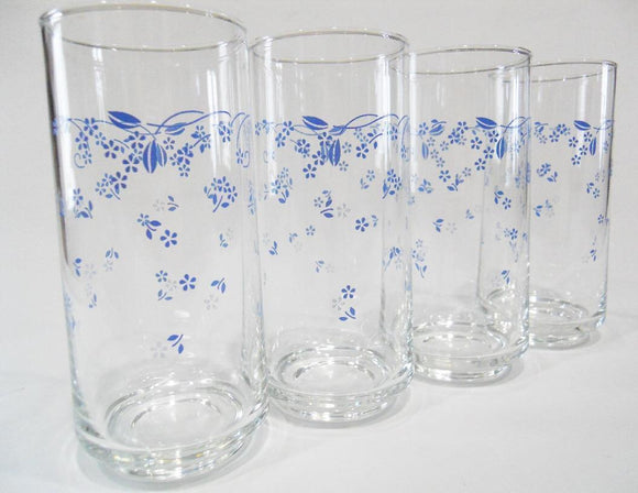 ❤️ Corelle PROVINCIAL BLUE 16-oz GLASSES Iced Tea Tumbler English Garden Floral