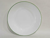 Corelle GREEN RIM 20-oz PASTA BOWL Shallow Soup *Shadow Iris Summer Blush Meadow