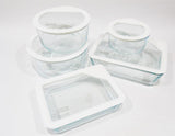 ❤️ 10-pc PYREX ULTIMATE Food Storage Container Set WHITE SILICONE & GLASS LIDS