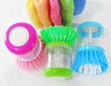 8-pc MICROFIBER Cleaning Cloths Dishcloths & Soap Dispensing Scrub Brush Set
