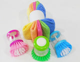 8-pc MICROFIBER Cleaning Cloths Dishcloths & Soap Dispensing Scrub Brush Set