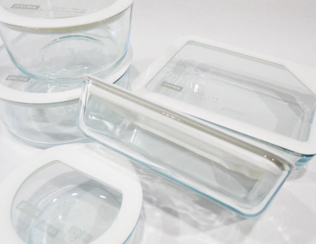 Pyrex Ultimate Storage ️ 10-pc PYREX ULTIMATE Food Storage Container Set WHITE SILICONE & GL ...