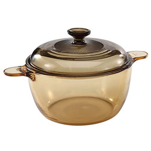 2-pc PYREX Corning VISIONS Amber 2.6-Qt COOKPOT STEWPOT Oven Stovetop Micro Safe