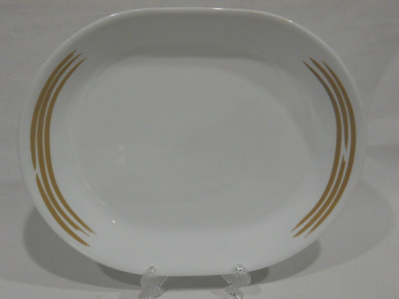 Corelle Joy Manago STROKES 12x10 SERVING PLATTER Plate *Creamy SAND TAN Beige