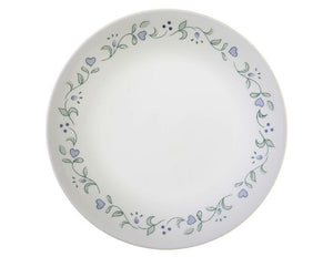 4 Corelle COUNTRY COTTAGE 6 3/4" BREAD Dessert PLATES *Green Vines Blue Hearts