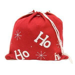 CHRISTMAS "HO HO HO" FELT EMBROIDERED 13 x 12 GIFT BAG