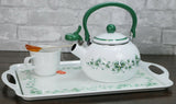 ❤️ CORELLE 2 Qt. WHISTLING TEA KETTLE Steel STOVETOP *SIMPLE LINES or SOUTH BEACH
