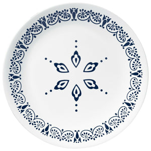 1 Corelle FLORENTIA 6 3/4" BREAD PLATE Blue Snowflake Florence Italy Tile Motif