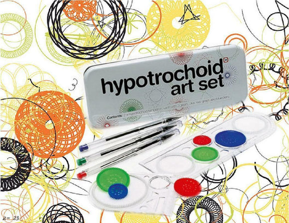 11pc HYPOTROCHOID ART Set +Storage TIN *Create Colorful SPIRAL Wheel SPIROGRAPH