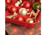 1 STERILITE Hard Plastic 20 CHRISTMAS ORNAMENT STORAGE Case BOX *Red Stackable