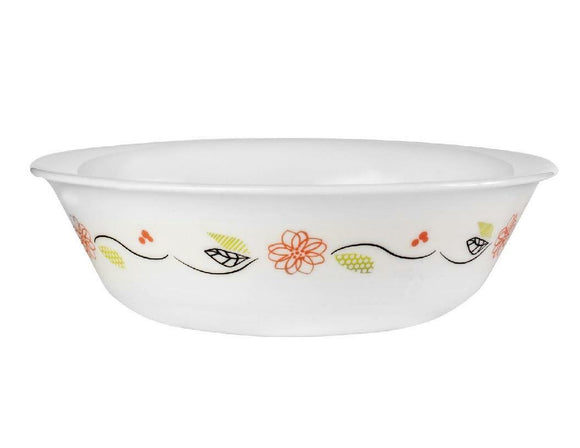 Corelle TANGERINE GARDEN 18-oz SOUP CEREAL BOWL Floral ORANGE BLACK GREEN Leaves