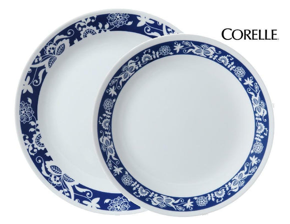 Corelle TRUE BLUE 10 1/4 DINNER or 8 1/2 LUNCH PLATE *Reversed OLD TOWN Pattern