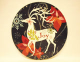 6" Christmas Stoneware TRIVET / HOT PLATE *Holly, Comfort & Joy, OR Red Snowman