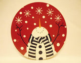 6" Christmas Stoneware TRIVET / HOT PLATE *Holly, Comfort & Joy, OR Red Snowman