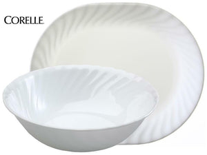 Corelle ENHANCEMENTS Choice of: 1-Qt SERVING BOWL or PLATTER *White Swirl Rim
