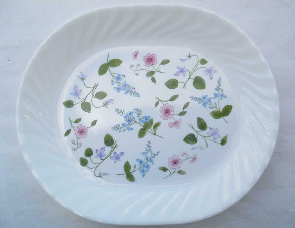 ❤️ Corelle DELICATE ARRAY Chop Plate SERVING PLATTER Entree Floral Swirl Rim