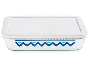 Pyrex SANTORINI SKY 3 Cup RECTANGULAR Storage Dish *Choose WHITE or BLUE