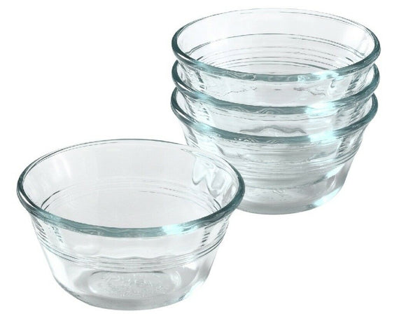 ❤️ NEW 4 PYREX 6-oz Glass CUSTARD CUPS Bake Prep Dessert Clear Side Dish #463