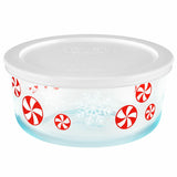 Pyrex 4 Cup CHRISTMAS Green Hedgehogs Under Mistletoe OR Red Peppermint Candy