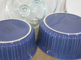 7-pc Corningware DUSKY BLUE French White Casseroles 1.5  2.5 Qt Covers & Cradle