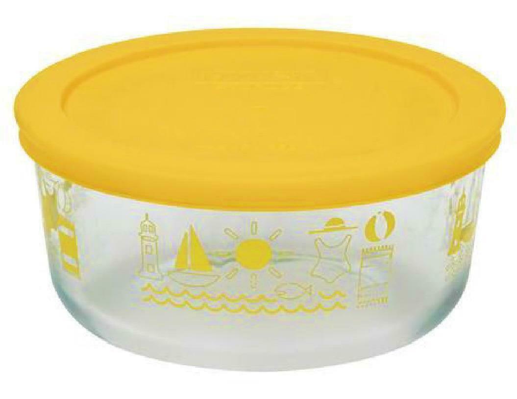PYREX 4 Cup SUMMER FUN Glass Storage Bowl *BEACH LIGHTHOUSE SAILBOAT F –  Tarlton Place
