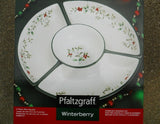 Pfaltzgraff 4-pc WINTERBERRY DIP & SERVE SET Christmas Stoneware Dining Party NW