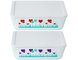 Pyrex 11-Cup Red LUCKY in LOVE or Purple MIDNIGHT GARDEN Bowl Hearts & Shamrocks