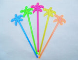 20 Colorful PALM TREES 7" Acrylic TROPICAL DRINK Cocktail Swizzle STIRRERS